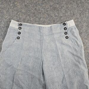 Hard Tail Forever Women's Size Large Blue White Stripe Sailor Pant USA Cotton